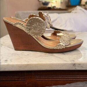 Jack Rodger’s Gold/Platinum Wedge Sandals